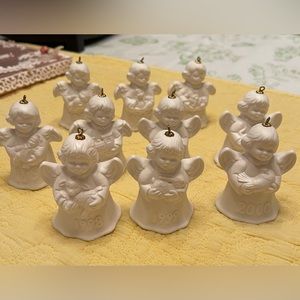10pcs vintage 90s W Germany Goebel Christmas tree bell porcelain ornaments NWT